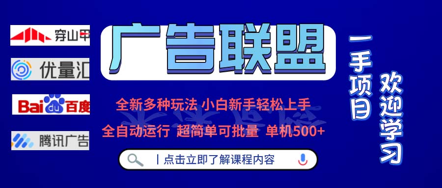 (13258期)广告联盟 全新多种玩法 单机500+ 全自动运行 可批量运行 (13258期)广告联盟 全新多种玩法 单机500+ 全自动运行 可批量运行