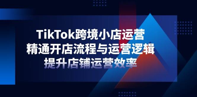 TikTok跨境小店运营,精通开店流程与运营逻辑,提升店铺运营效率 TikTok跨境小店运营,精通开店流程与运营逻辑,提升店铺运营效率