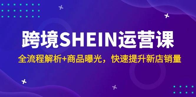跨境SHEIN运营课,全流程解析+商品曝光,快速提升新店销量 跨境SHEIN运营课,全流程解析+商品曝光,快速提升新店销量