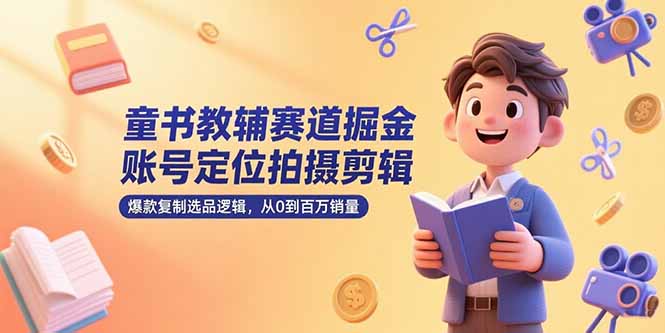 （15326期）童书教辅赛道掘金，账号定位拍摄剪辑，爆款复制选品逻辑，从0到百万销量