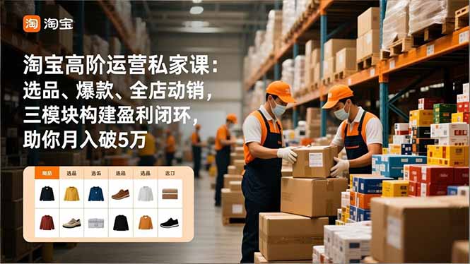 （16934期）淘宝高阶运营私家课：选品、爆款、全店动销，三模块构建盈利闭环，助你月入破5万（更新12月）