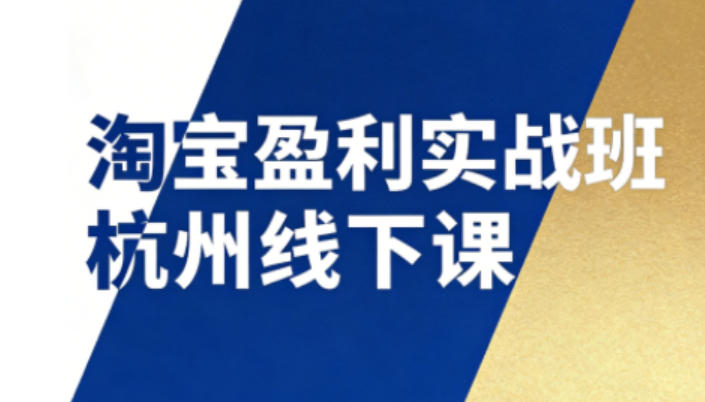 淘宝盈利实战班杭州线下课12月26-28日(音频+字幕),帮你掌握SOP流程+12门核心技术
