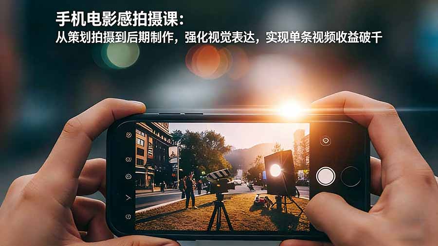 (17273期)手机电影感拍摄课:从策划拍摄到后期制作,强化视觉表达,实现单条视频收益破千