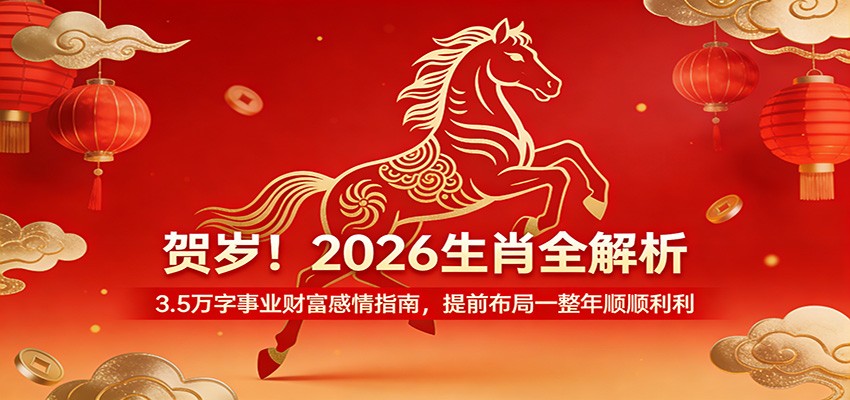 贺岁!2026生肖全解析,3.5万字事业财富感情指南,提前布局一整年顺顺利利