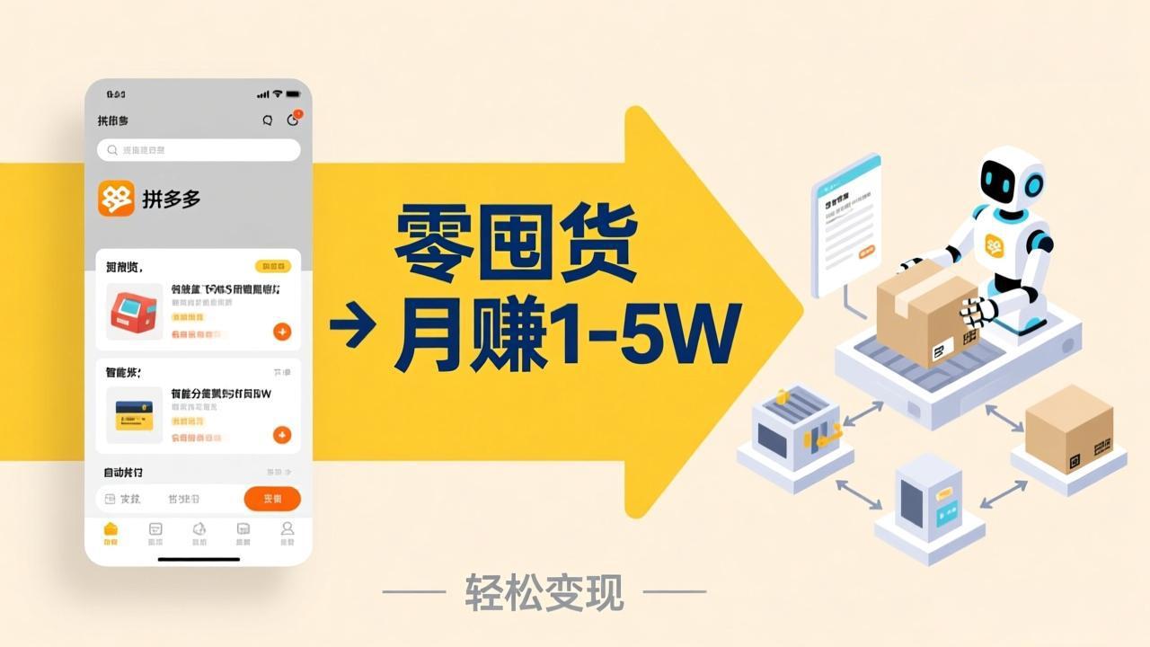 (17490期)不用囤货不用跑单!拼多多虚拟玩法,机器人管理发货和客服,帮你月赚 1-5W