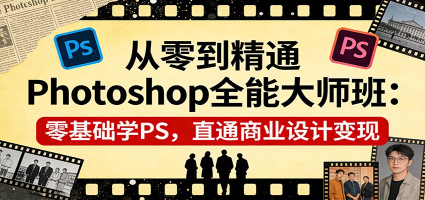 从零到精通Photoshop全能大师班：零基础学PS，直通商业设计变现
