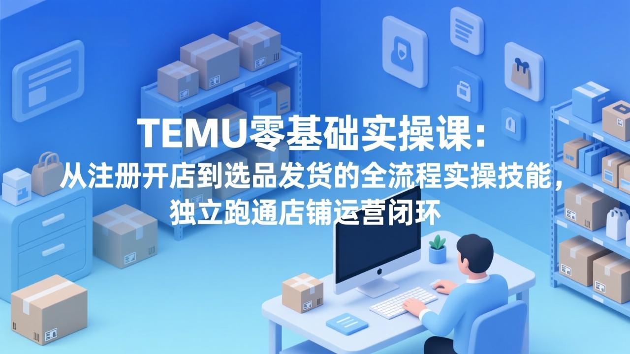 （17568期）TEMU零基础实操课：从注册开店到选品发货的全流程实操技能，独立跑通店铺运营闭环