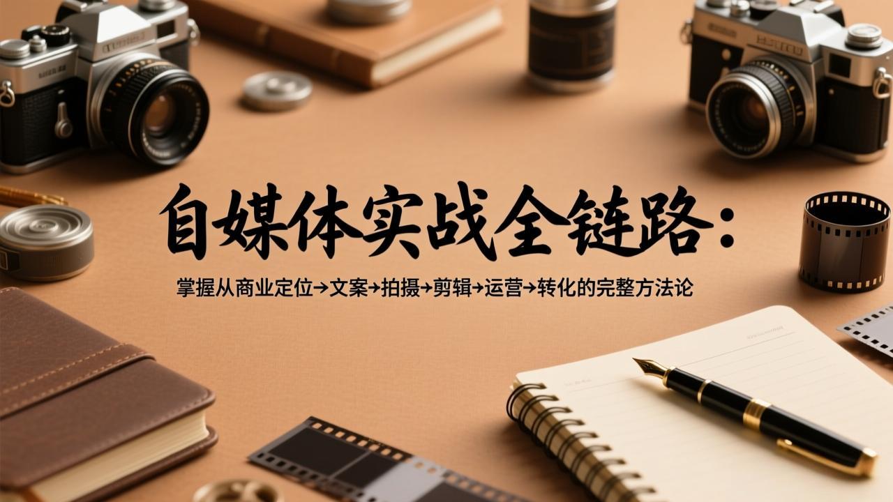 (17586期)自媒体实战全链路:掌握从商业定位→文案→拍摄→剪辑→运营→转化的完整方法论