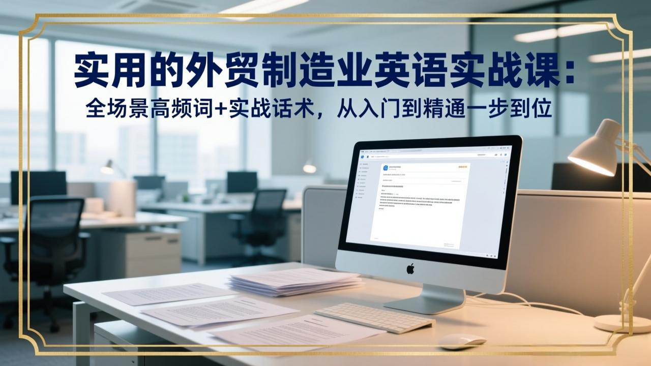 (17532期)实用的外贸制造业英语实战课:全场景高频词+实战话术,从入门到精通一步到位 (17532期)实用的外贸制造业英语实战课:全场景高频词+实战话术,从入门到精通一步到位