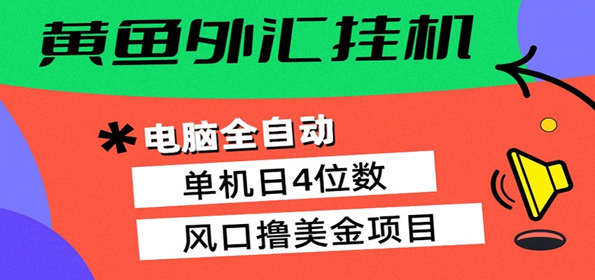 黄鱼外汇挂机:全自动赚美金、自动交易、风口项目