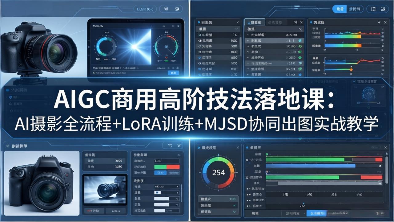（18254期）AIGC商用高阶技法落地课：AI摄影全流程+LoRA训练+MJSD协同出图实战教学