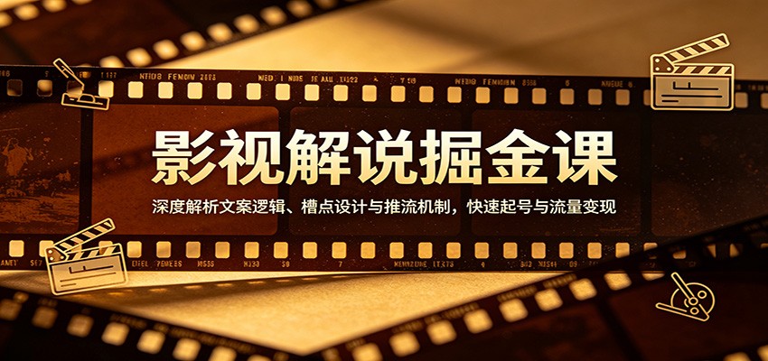 影视解说掘金课:深度解析文案逻辑、槽点设计与推流机制,快速起号与流量变现