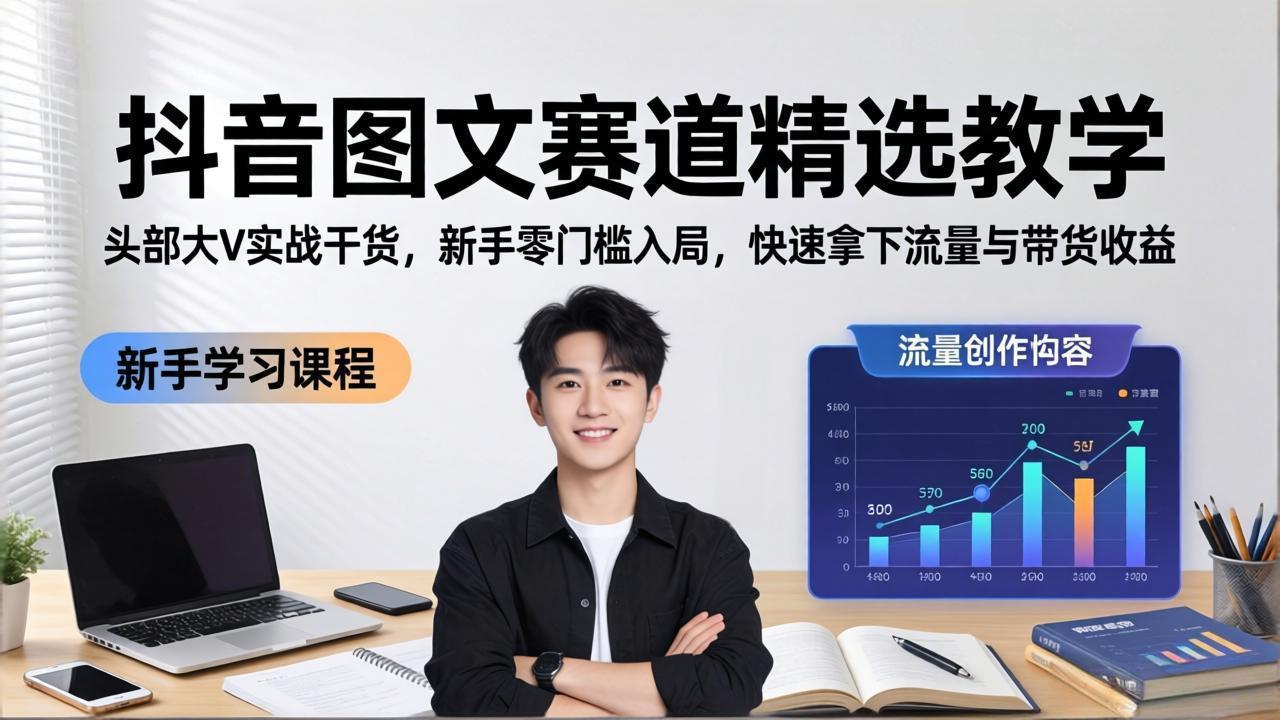 （18108期）抖音图文赛道精选教学，头部大V实战干货，新手零门槛入局，快速拿下流量与带货收益