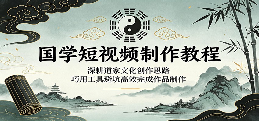 国学短视频制作教程:深耕道家文化创作思路,巧用工具避坑高效完成作品制作
