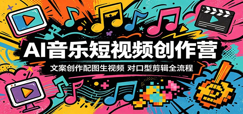 AI音乐短视频创作营:文案创作配图生视频,对口型剪辑全流程