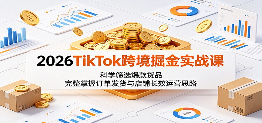 2026TikTok跨境掘金实战课:科学筛选爆款货品,完整掌握订单发货与店铺长效运营思路