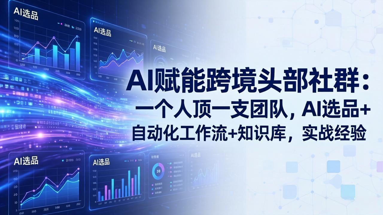(18425期)AI赋能跨境头部社群-更新5月:一个人顶一支团队,AI选品+自动化工作流+知识库,实战经验