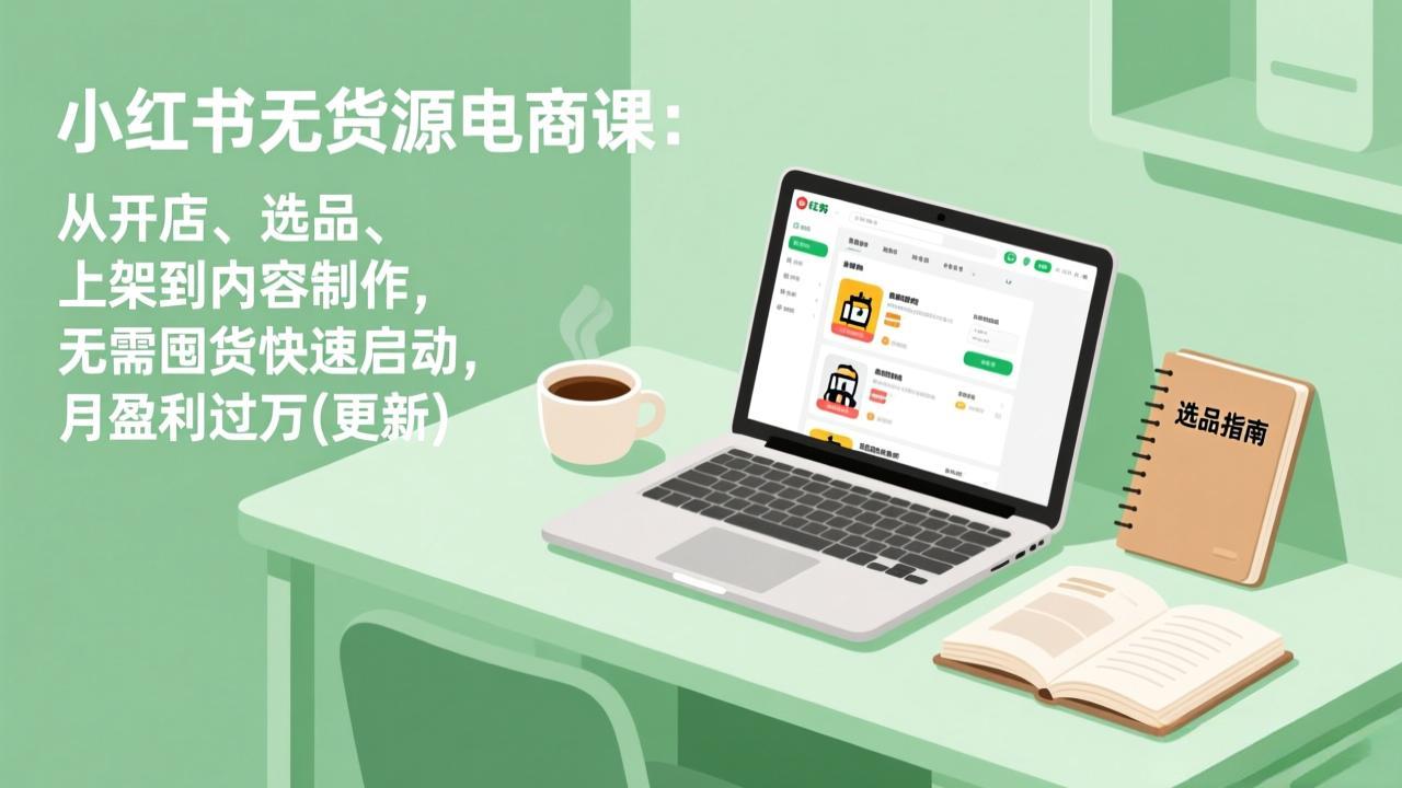 （18420期）小红书无货源电商课(5月12更新)：从开店、选品、上架到内容制作，无需囤货快速启动，月盈利过万