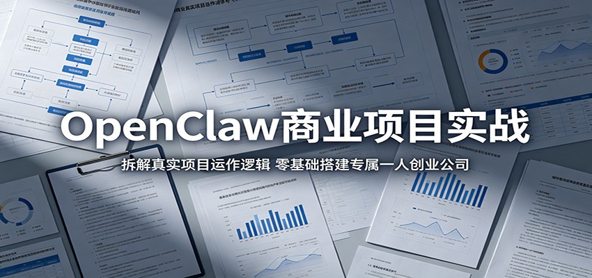 OpenClaw商业项目实战:拆解真实项目运作逻辑,零基础搭建专属一人创业公司 OpenClaw商业项目实战:拆解真实项目运作逻辑,零基础搭建专属一人创业公司