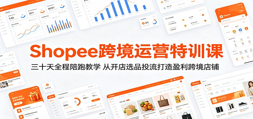 Shopee跨境运营特训课:三十天全程陪跑教学,从开店选品投流打造盈利跨境店铺