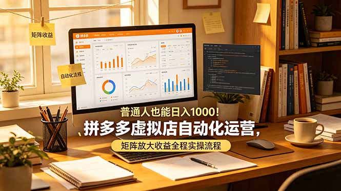 (19022期)普通人也能日入 1000!拼多多虚拟店自动化运营,矩阵放大收益全程实操流程