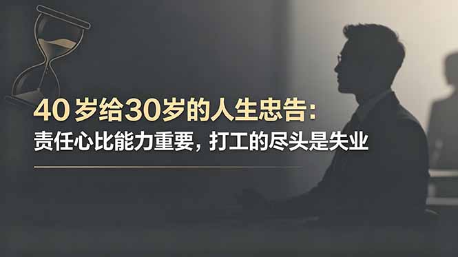 (18769期)付费文章:40岁给30岁的人生忠告:责任心比能力重要,打工的尽头是失业