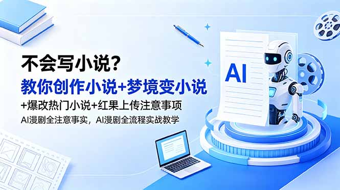 (18801期)不会写小说?教你创作小说+梦境变小说+爆改热门小说+红果上传注意事项,AI漫剧全流程实战教学 (18801期)不会写小说?教你创作小说+梦境变小说+爆改热门小说+红果上传注意事项,AI漫剧全流程实战教学