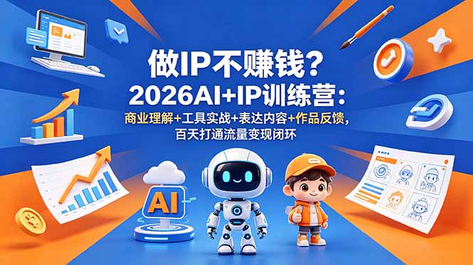 (18839期)做IP不赚钱?2026AI+IP训练营:商业理解+工具实战+表达内容+作品反馈,百天打通流量变现闭环