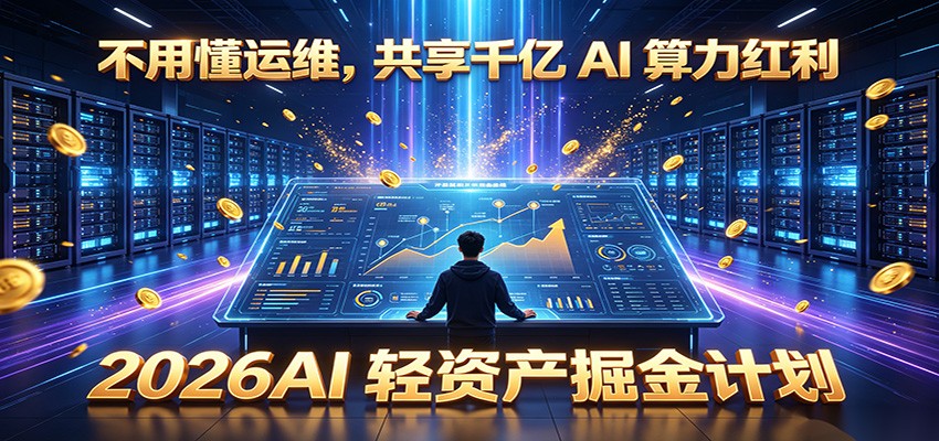 不用懂运维,共享千亿 AI 算力红利,2026AI 轻资产掘金计划