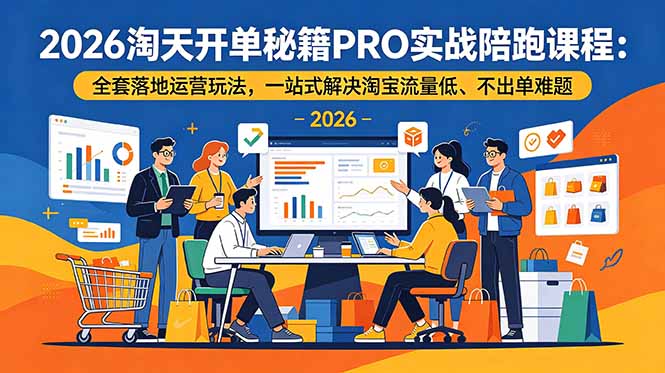 (19351期)2026淘天开单秘籍PRO实战陪跑课程-更新:全套落地运营玩法,一站式解决淘宝流量低、不出单难题
