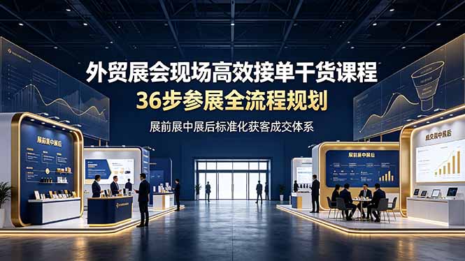 (19157期)外贸展会现场高效接单干货课程,36步参展全流程规划,展前展中展后标准化获客成交体系