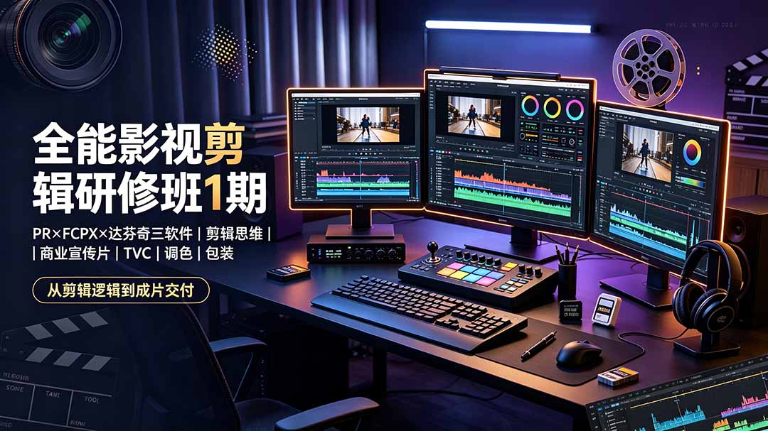 (19451期)全能影视剪辑研修班1期-无水印:PR×FCPX×达芬奇三软件×剪辑思维×商业宣传片×TVC×调色×包装,全链路系统课 (19451期)全能影视剪辑研修班1期-无水印:PR×FCPX×达芬奇三软件×剪辑思维×商业宣传片×TVC×调色×包装,全链路系统课