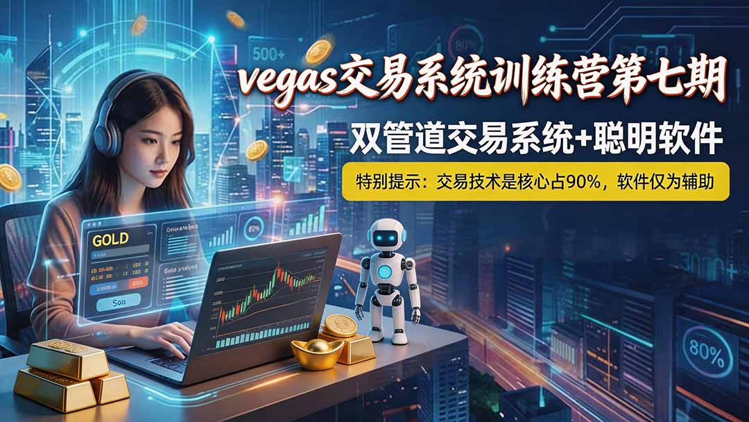 (19267期) 【3天学会手工单交易】Vegas交易技术+聪明软件,日赚50-1000U, 长期稳定,小白轻松上手