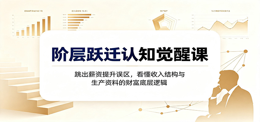 阶层跃迁认知觉醒课:跳出薪资提升误区,看懂收入结构与生产资料的财富底层逻辑