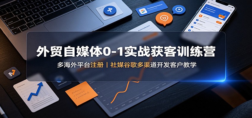 外贸自媒体0-1实战获客训练营:多海外平台注册,社媒谷歌多渠道开发客户教学
