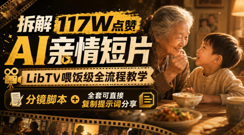 拆解117W点赞AI亲情短片,LibTV喂饭级全流程教学,分镜脚本+全套可直接复制提示词分享