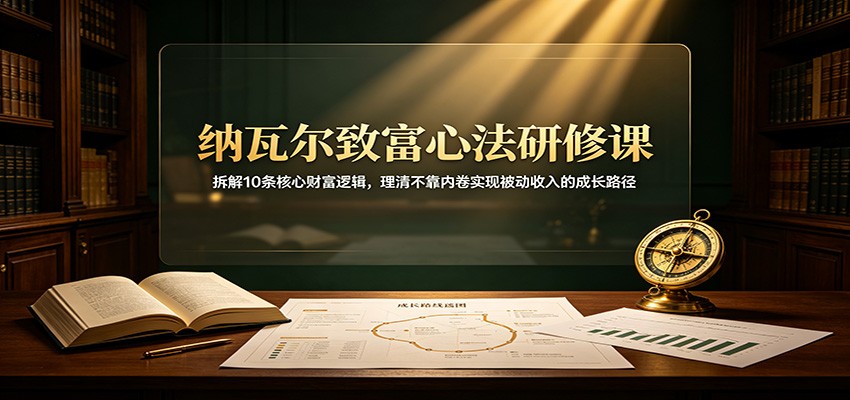 纳瓦尔致富心法研修课：拆解10条核心财富逻辑，理清不靠内卷实现被动收入的成长路径