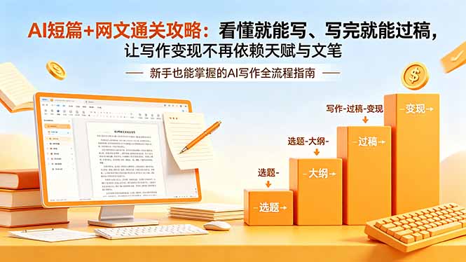 (19655期)AI短篇+网文通关攻略-更新:看懂就能写、写完就能过稿,让写作变现不再依赖天赋与文笔