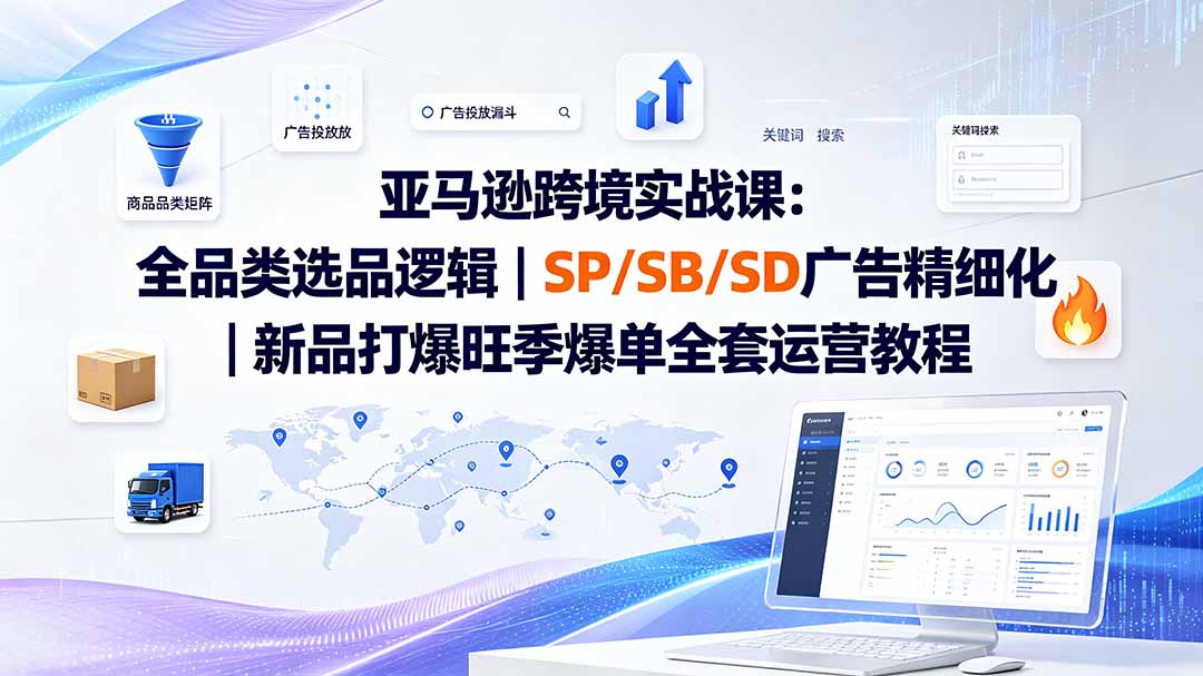 （20160期）亚马逊跨境实战课-更新8月：全品类选品逻辑｜SP/SB/SD广告精细化｜新品打爆旺季爆单全套运营教程