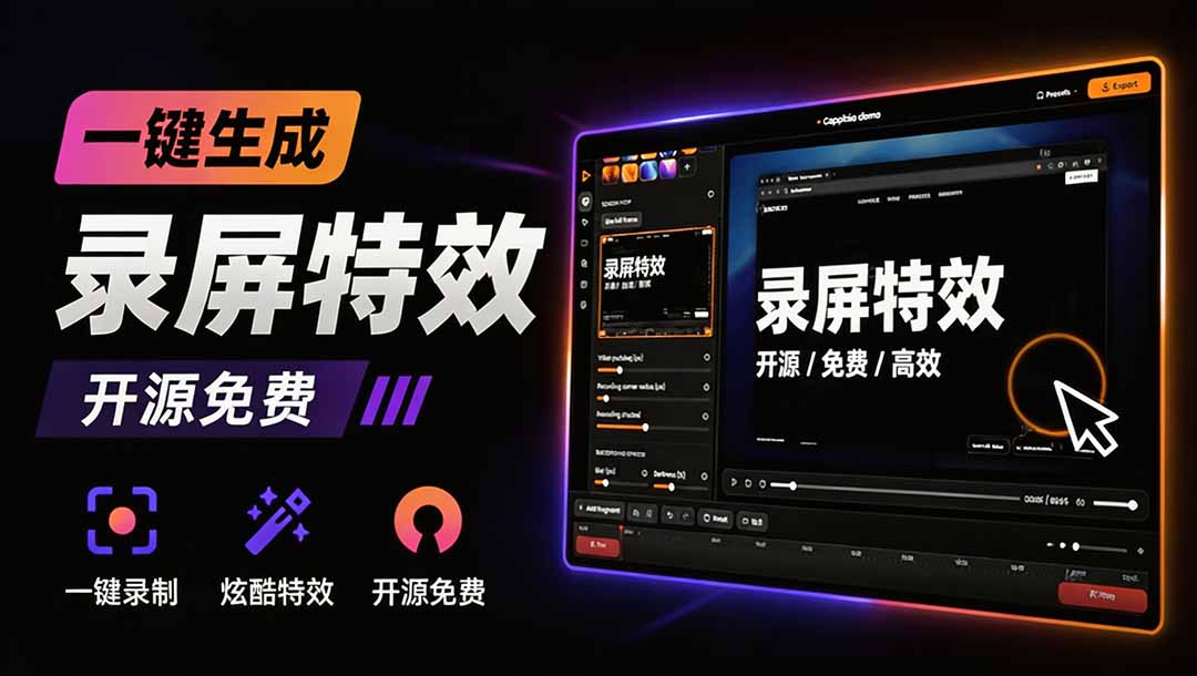 (19893期)Windows录屏神器来了!一键添加自动缩放、光标润色与画面美化效果,轻松省下笔录屏软件费用 Capptivo