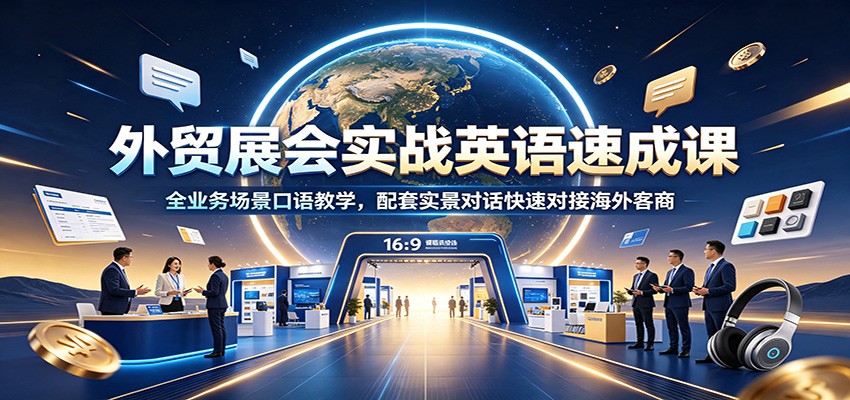 外贸展会实战英语速成课：全业务场景口语教学，配套实景对话快速对接海外客商