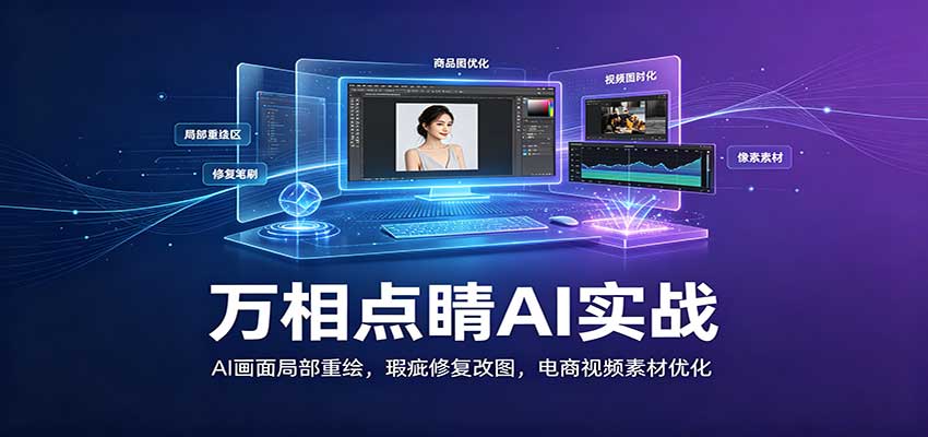 万相点睛AI实战:AI画面局部重绘,瑕疵修复改图,电商视频素材优化