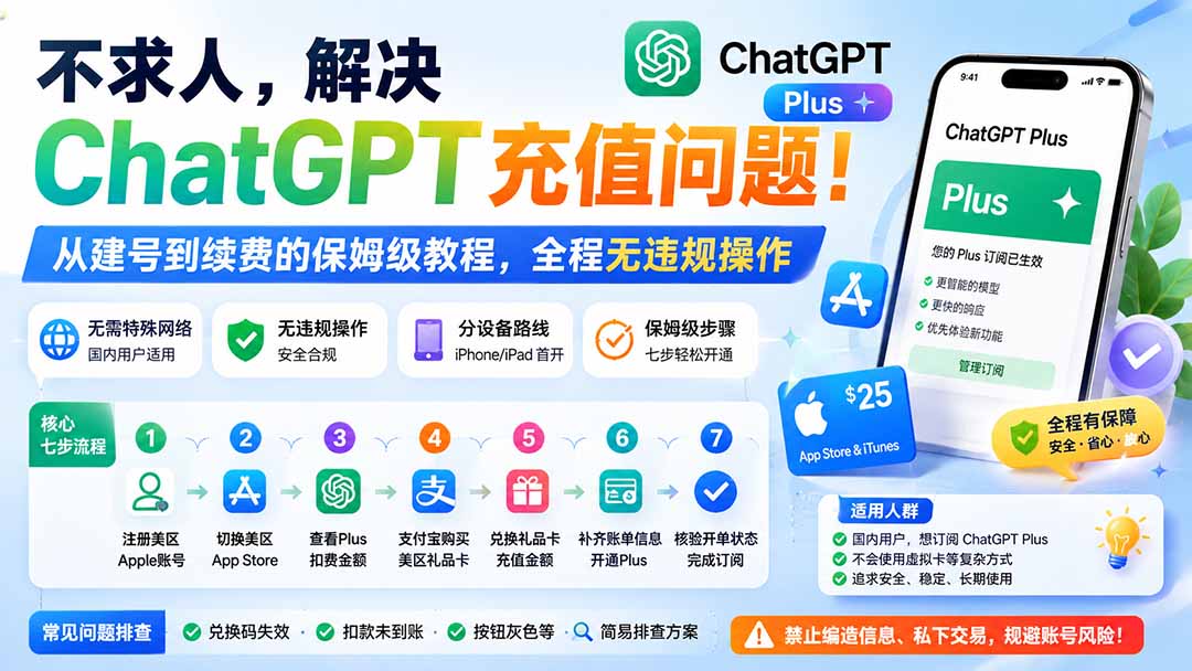 (19898期)不求人,解决ChatGPT充值问题!从建号到续费的保姆级教程,全程无违规操作