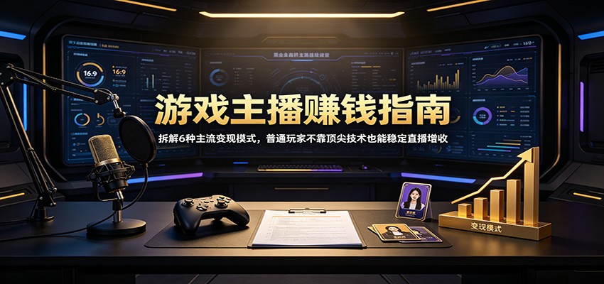 游戏主播赚钱指南:拆解6种主流变现模式,普通玩家不靠顶尖技术也能稳定直播增收