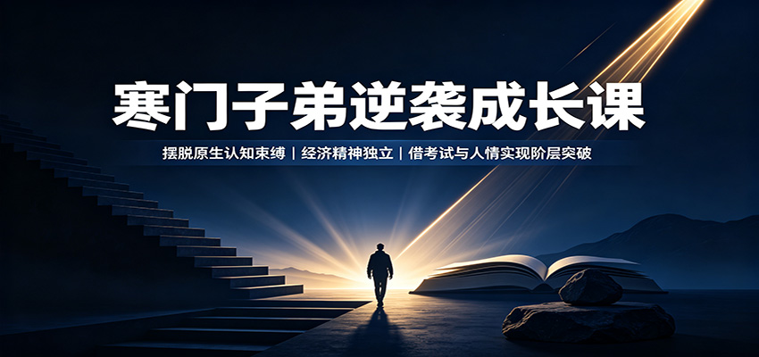 寒门子弟逆袭成长课:摆脱原生认知束缚,经济精神独立,借考试与人情实现阶层突破