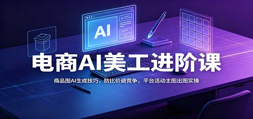 电商AI美工进阶课:商品图AI生成技巧,防比价避竞争,平台活动主图出图实操