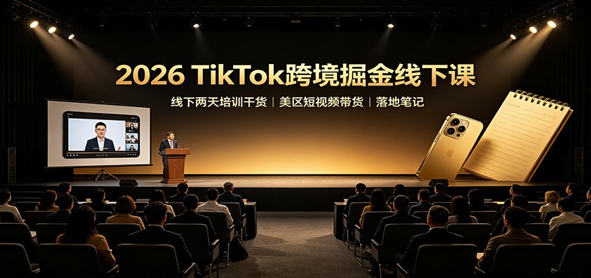 2026 TikTok跨境掘金线下课：线下两天培训干货，美区短视频带货落地笔记