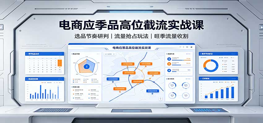 电商应季品高位截流实战课:选品节奏研判,流量抢占玩法,旺季流量收割