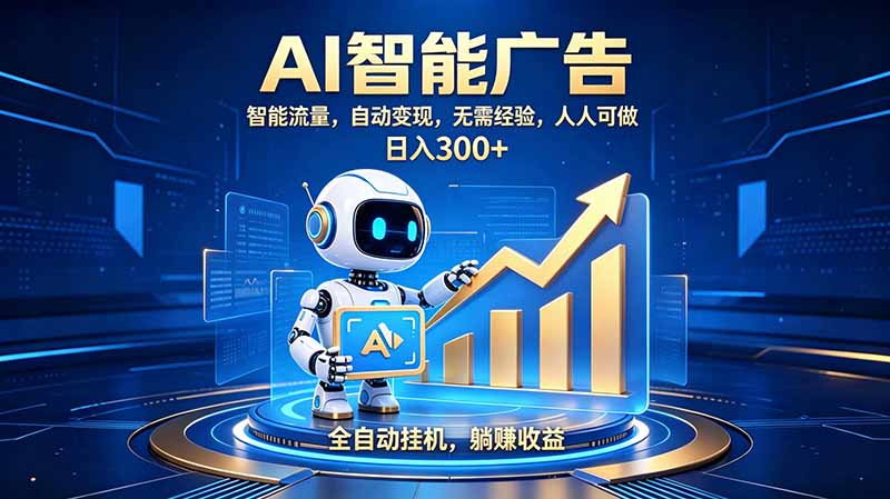 （19957期）轻资产新赛道，全自动AI广告，打造持续收益