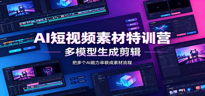 AI短视频素材特训营:Codex本地部署实操,多模型生成剪辑,爆量素材挖掘教学